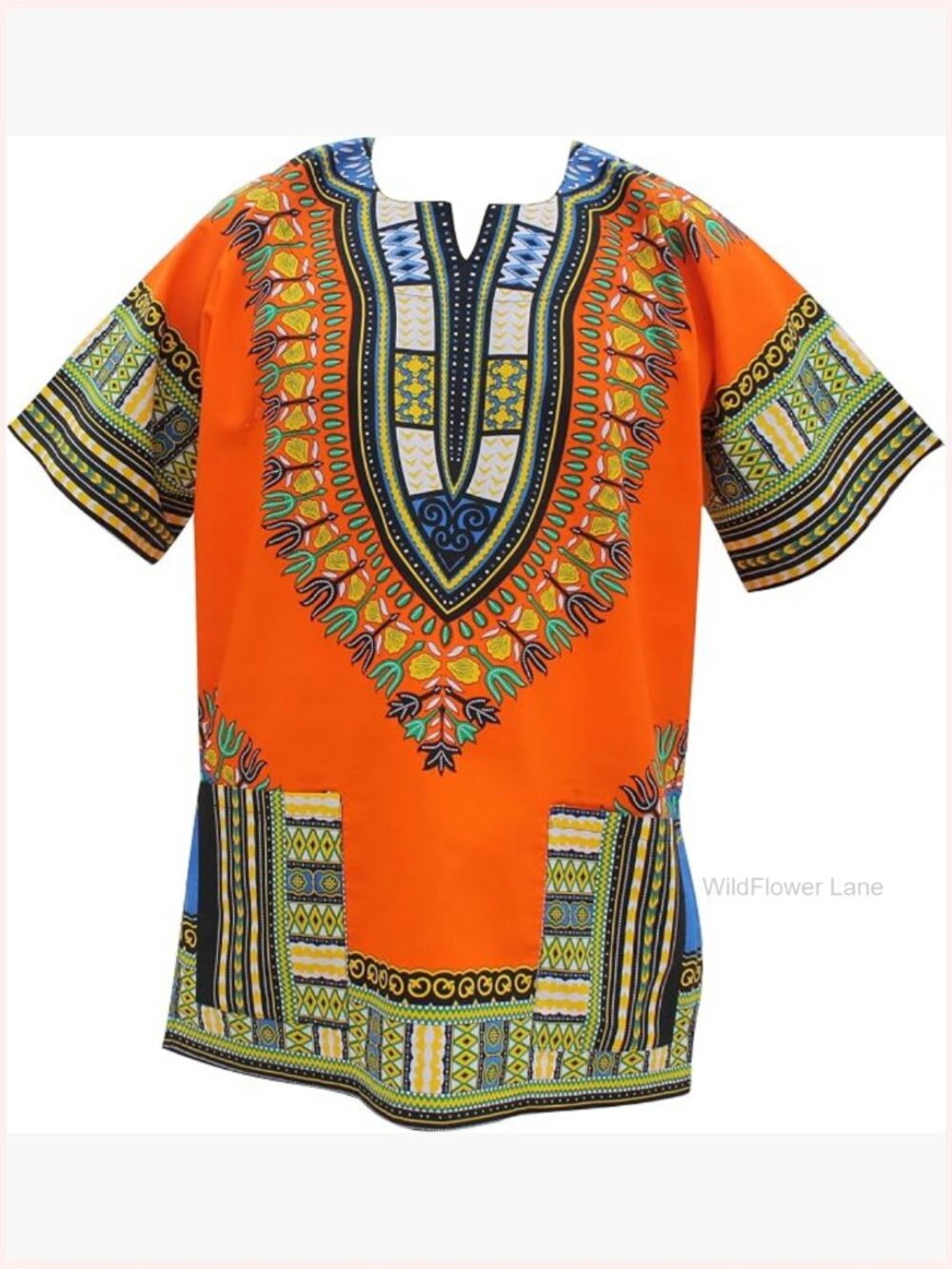 Cotton Dashiki Blouse Button Down Shirt Loose Fit Tunic
